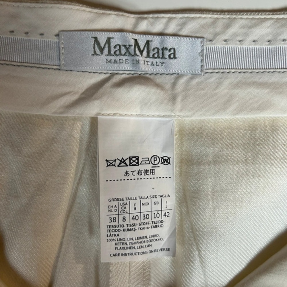 Elegant Cream High-Waisted Bermuda Pants - Picture 3 of 5